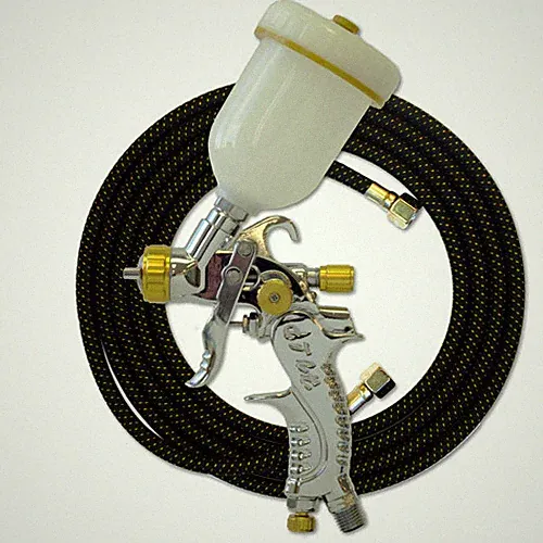 Paasche HVLP Spray Gun with .1mm Head & 10' Braided Air Hose