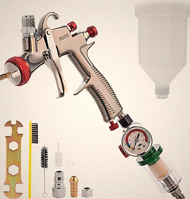 R500 LVLP Car Paint Spray Gun 1.3Mm Nozzle, with Air Flow Control Valve
